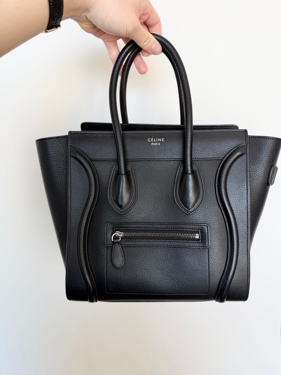 Celine Handbags - CELINE Black Micro Luggage Tote